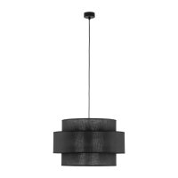 Pendelleuchte Schwarz Stoff Ø 50 cm H: max. 160 cm...