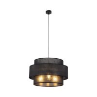 Pendelleuchte Schwarz Stoff Ø 50 cm H: max. 160 cm...