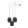 Pendelleuchte Schwarz Stoff XXL B: max. 4 m 3-flammig E27
