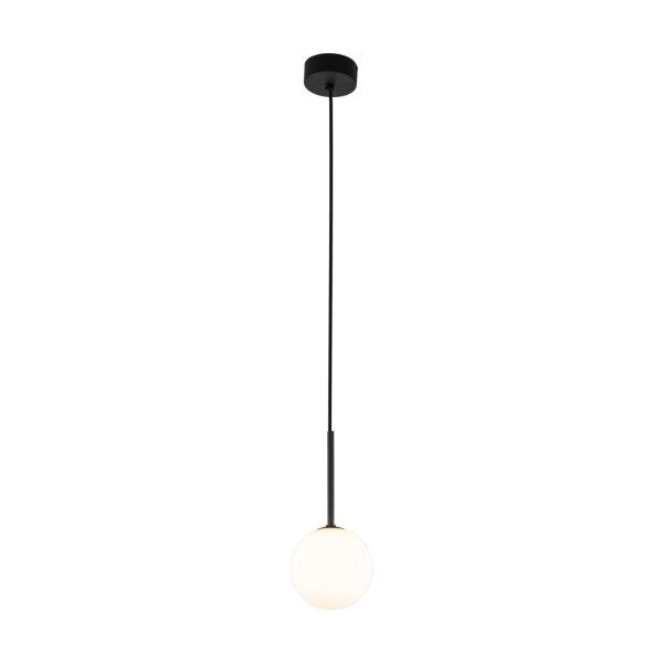 Hängelampe Kugel Ø 12 cm H: max. 160 cm Schwarz Weiß G9 Glas