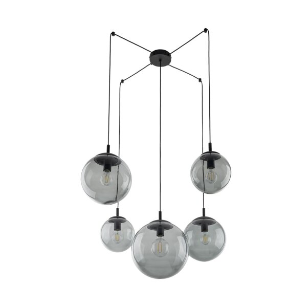 Pendelleuchte Rauchglas Metall H: max. 2,1 m XXL verstellbar