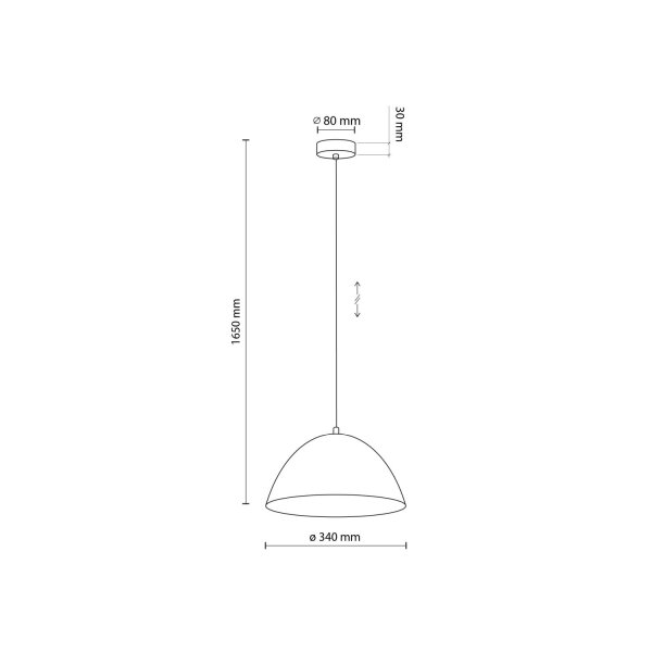 Hängeleuchte Metall E27 rund Ø 34 cm H: max. 165 cm Mint