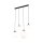 Pendelleuchte Glas Metall L: 87cm Schwarz Weiß E27 4-flammig