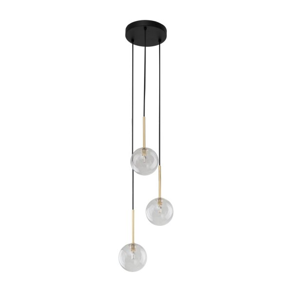 Pendelleuchte 3-flammig verstellbar Glas Metall Ø 25 cm G9