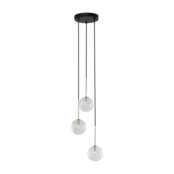 Pendelleuchte 3-flammig verstellbar Glas Metall Ø 25 cm G9