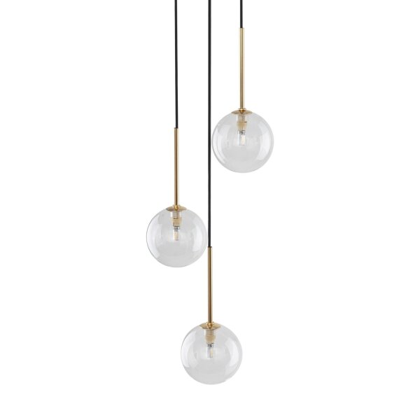 Pendelleuchte 3-flammig verstellbar Glas Metall Ø 25 cm G9