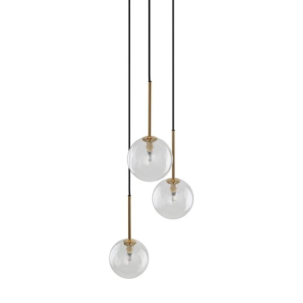 Pendelleuchte 3-flammig verstellbar Glas Metall Ø 25 cm G9