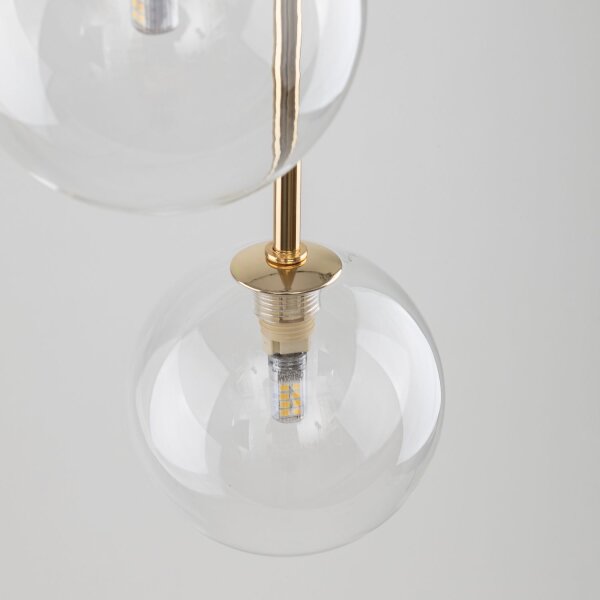 Pendelleuchte 3-flammig verstellbar Glas Metall Ø 25 cm G9