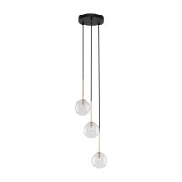 Pendelleuchte 3-flammig verstellbar Glas Metall Ø...