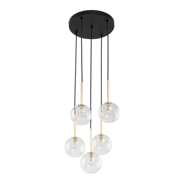 Hängeleuchte Glas Metall Ø 35 cm 5-flammig G9 verstellbar