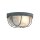 Runde Deckenleuchte Grau Riffelglas Metall E27 Bullauge
