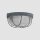 Runde Deckenleuchte Grau Riffelglas Metall E27 Bullauge