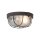 Runde Deckenlampe Braun Riffelglas Metall E27 Bullauge