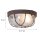 Runde Deckenlampe Braun Riffelglas Metall E27 Bullauge