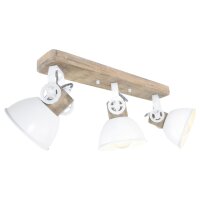 Deckenstrahler Holz Metall Wei&szlig; 59 cm E27 beweglich