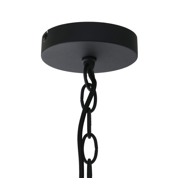 Runde Hängelampe Metall in Schwarz Gold 50 cm Modern
