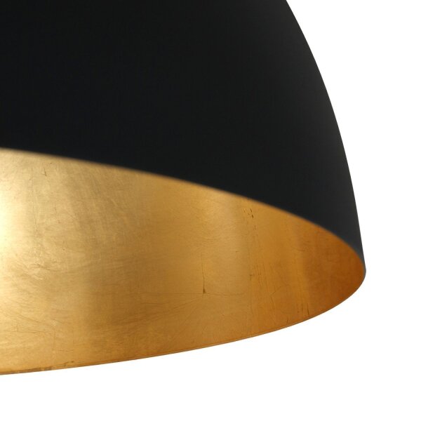 Runde Hängelampe Metall in Schwarz Gold 50 cm Modern