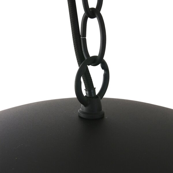 Runde Hängelampe Metall in Schwarz Gold 50 cm Modern