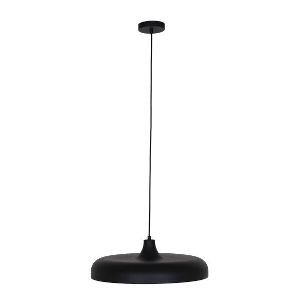 Schwarze Pendelleuchte Metall L:50 cm rund E27 Modern
