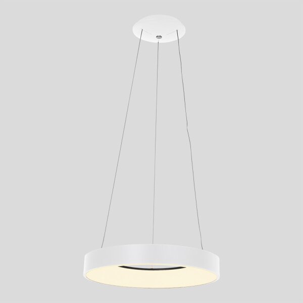 Runde LED Hängelampe Weiß Ø48 cm 2700 K 30 W wohnlich