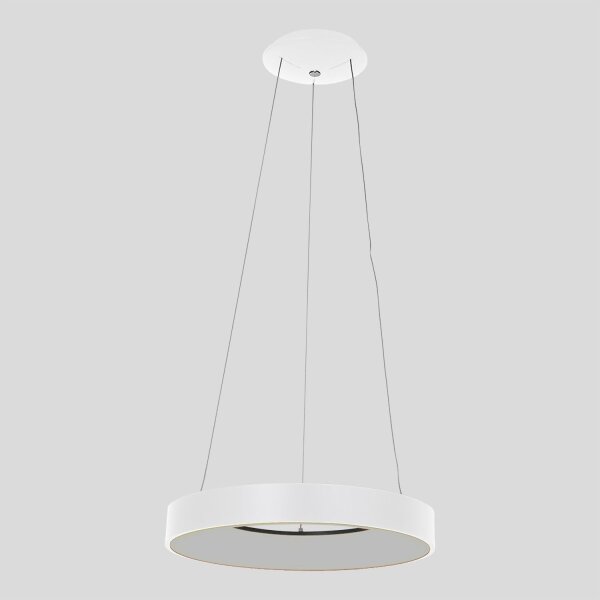 Runde LED Hängelampe Weiß Ø48 cm 2700 K 30 W wohnlich