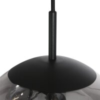 Runde Pendelleuchte Glas in Rauchgrau Ø60 cm E27...