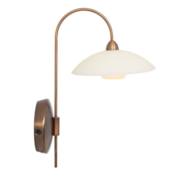 Wandlampe mit Stecker dimmbar Glas Metall inkl. G9
