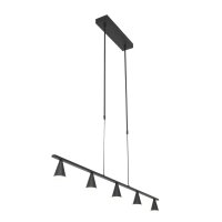 Große LED Pendelleuchte Metall Schwarz L:120 cm 4000 K