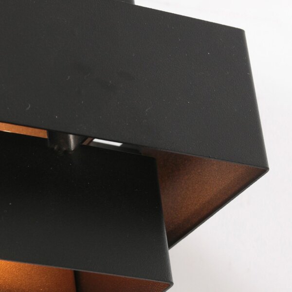 Wandlampe Metall Schwarz Gold H:13 cm inkl. G9 indirekt