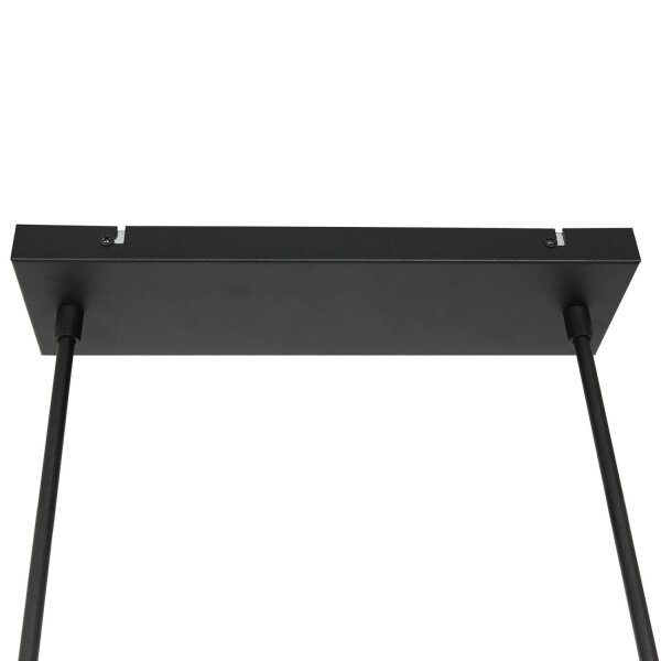 Pendelleuchte Metall Stoff Schwarz Weiß 140 cm blendarm