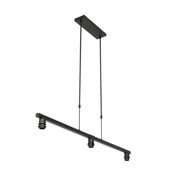 Pendelleuchte Metall Stoff Schwarz Weiß 140 cm blendarm