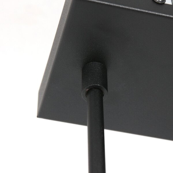 Hängelampe Schwarz Weiß Metall Stoff 140 cm 3-flammig