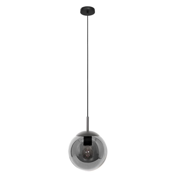 Stilvolle Pendelleuchte Schwarz Rauchgrau E27 Ø25 cm