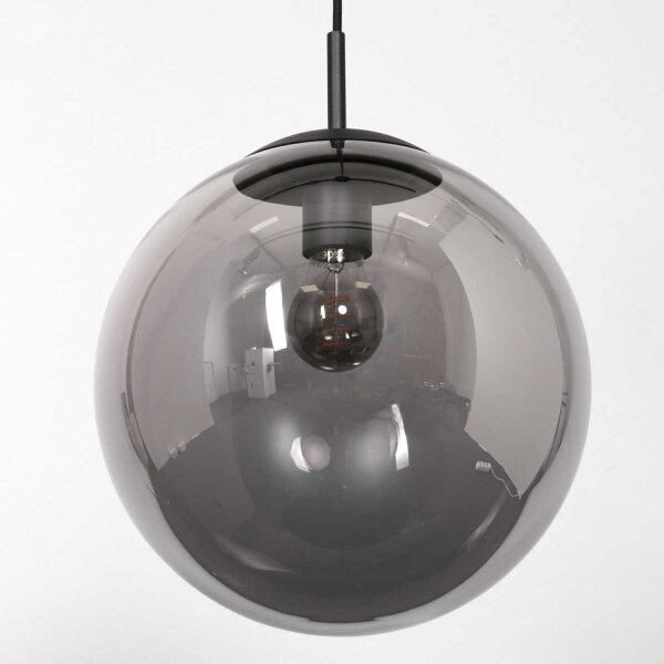Stilvolle Pendelleuchte Schwarz Rauchgrau E27 Ø25 cm