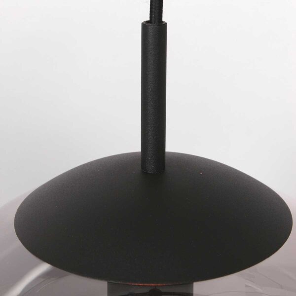 Stilvolle Pendelleuchte Schwarz Rauchgrau E27 Ø25 cm