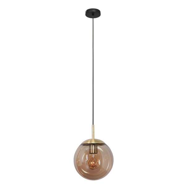 Stylische Pendelleuchte Schwarz Bernstein E27 Ø30 cm