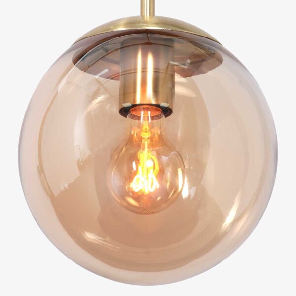 Stylische Pendelleuchte Schwarz Bernstein E27 Ø30 cm
