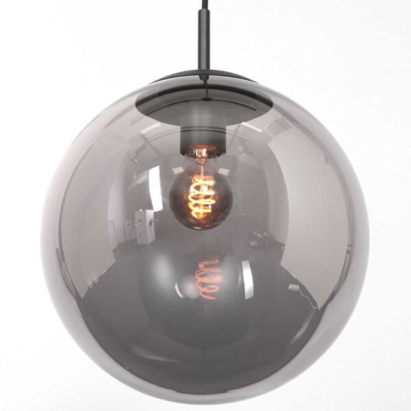 Hängelampe Schwarz Rauchgrau E27 Ø30 cm stylisch Modern
