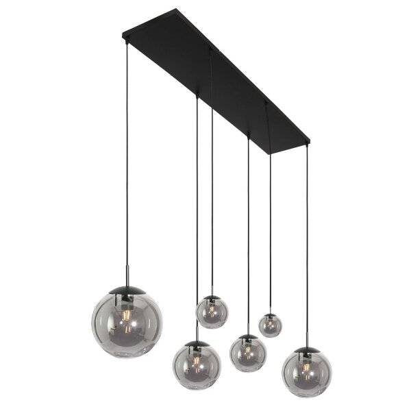 Lange Hängelampe Glas in Rauchgrau 120 cm E27 Modern