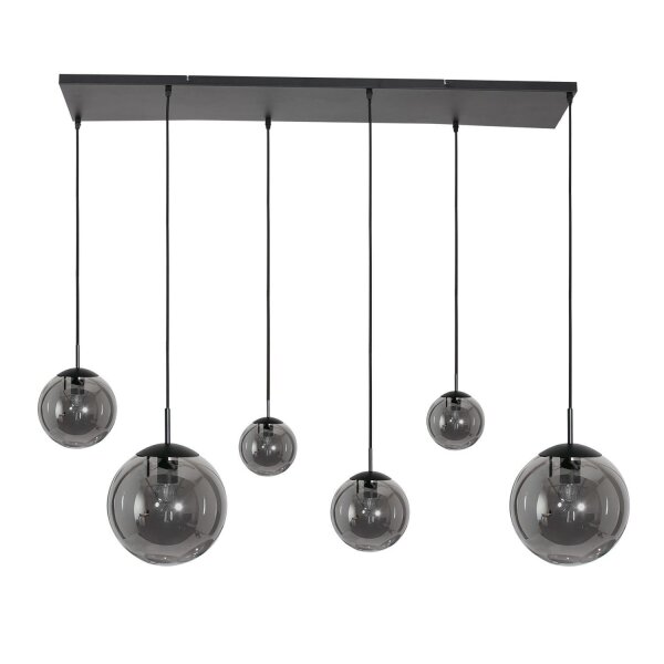 Lange Hängelampe Glas in Rauchgrau 120 cm E27 Modern