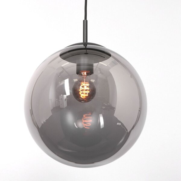 Lange Hängelampe Glas in Rauchgrau 120 cm E27 Modern