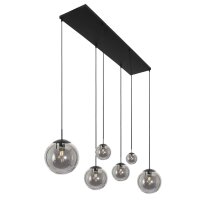 Lange Hängelampe Glas in Rauchgrau 120 cm E27 Modern