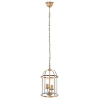 H&auml;ngelampe Glas Metall in Bronze B:23 cm E14 elegant