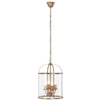 H&auml;ngelampe Glas Metall in Bronze B:31 cm E14 stilvoll