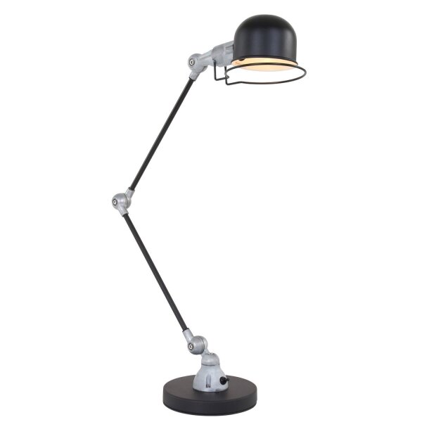 Verstellbare Tischlampe Metall in Schwarz Silber 68 cm