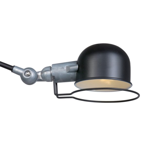 Wandspot mit Stecker in Schwarz Silber E14 flexibel