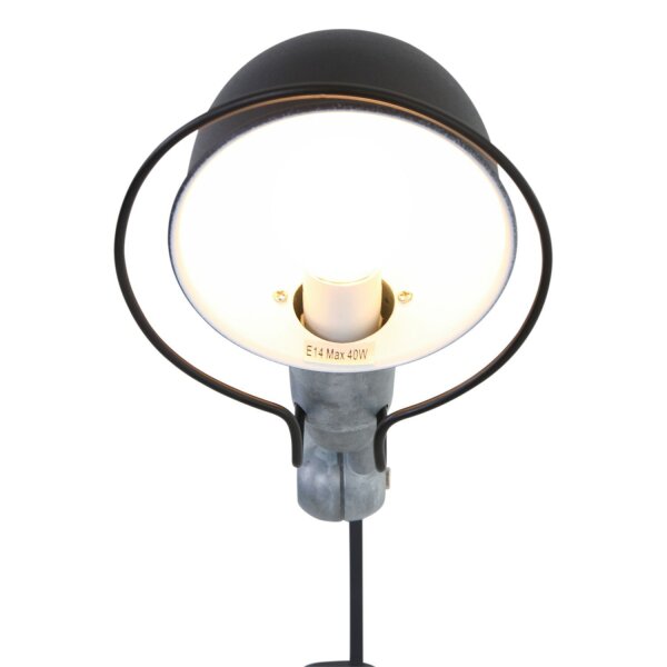Wandspot mit Stecker in Schwarz Silber E14 flexibel