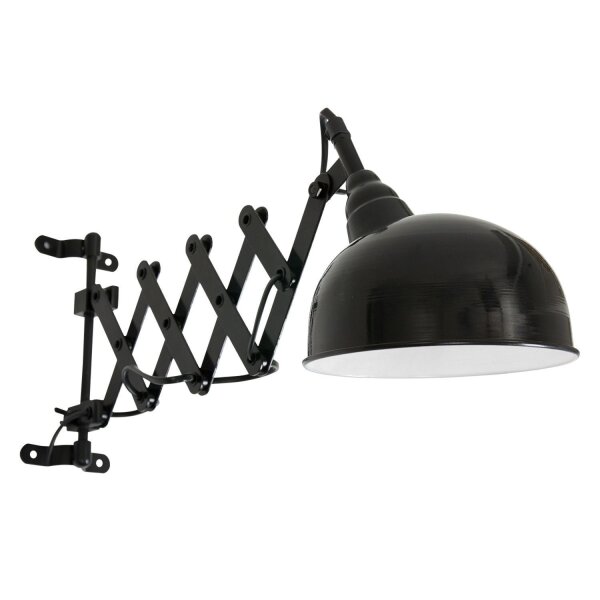 Wandspot Metall Schwarz T:56 cm mit Stecker flexibel
