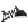 Wandspot Metall Schwarz T:56 cm mit Stecker flexibel