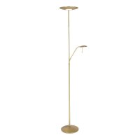 LED Deckenfluter mit Lesearm in Messing 185 cm dimmbar